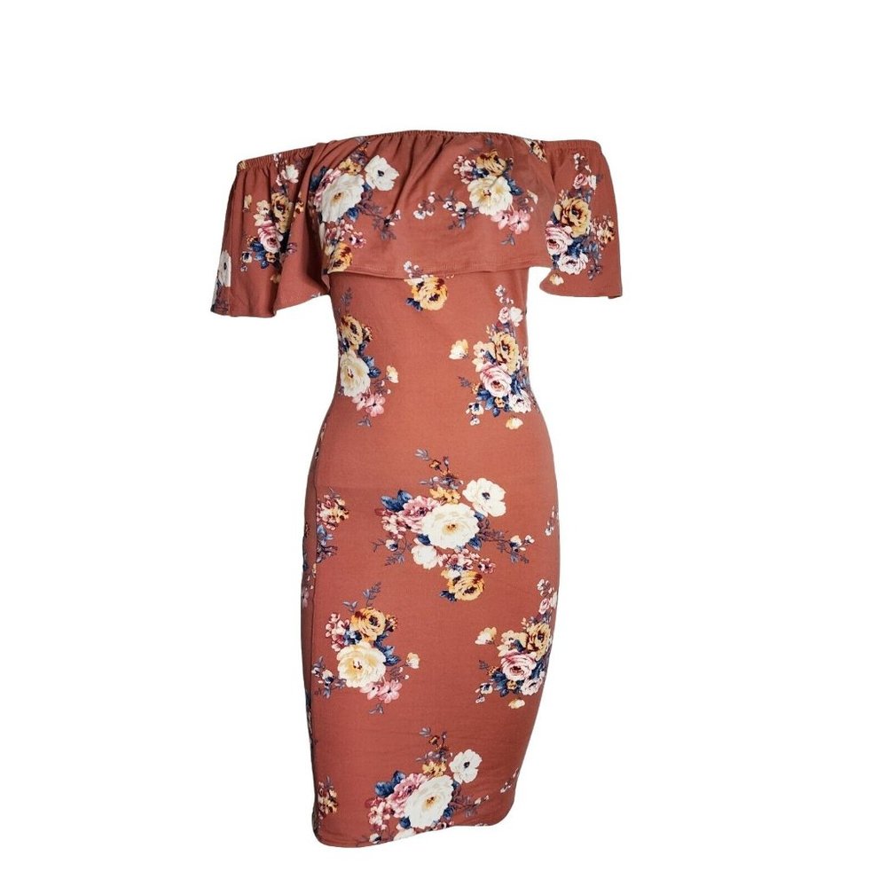 Iris Dress Womens Size S Small Pink Floral Off Shoulder Pullover New Nwt